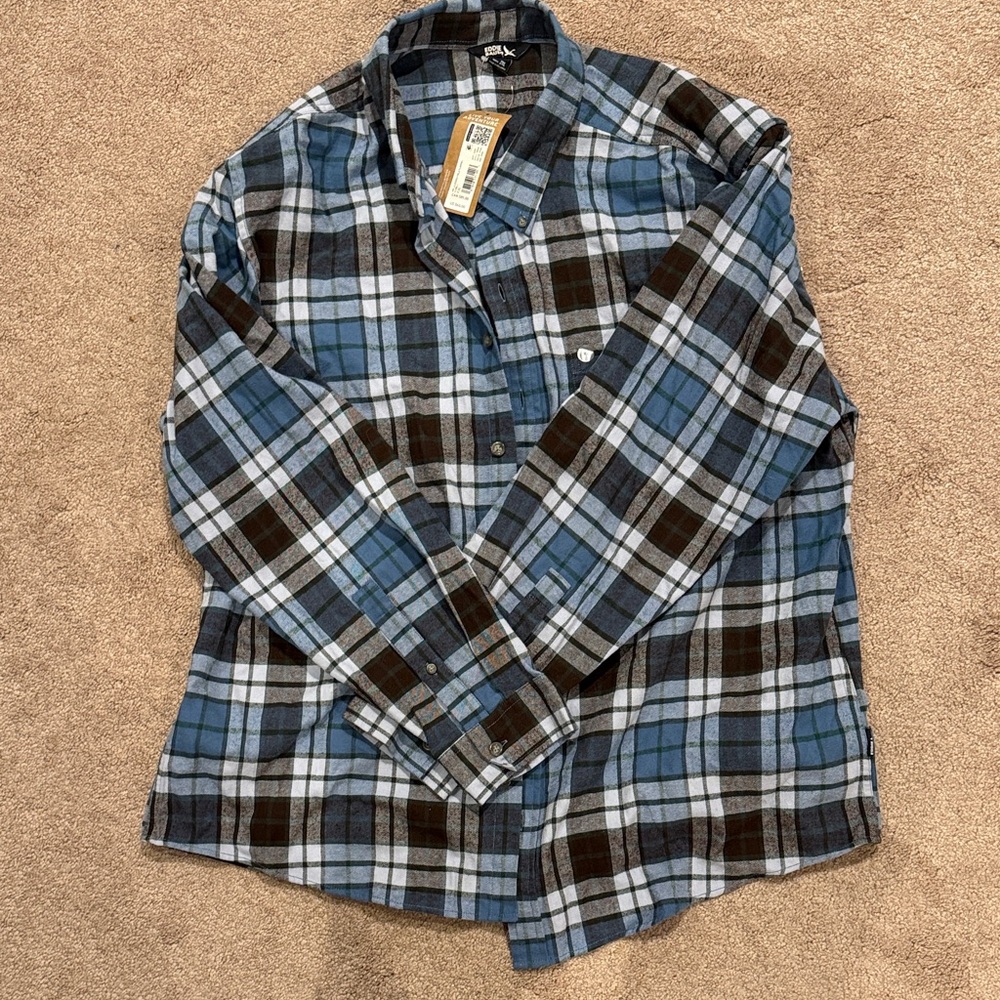 Blue & Brown Plaid Eddie Bauer Button-Up Shirt